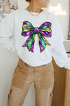 Hazel Blues® |  Bow Round Neck Long Sleeve Sweatshirt