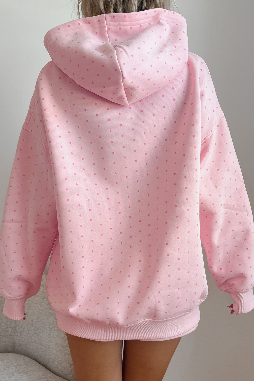 Dot Weekend Pink Hoodie & Shorts Set