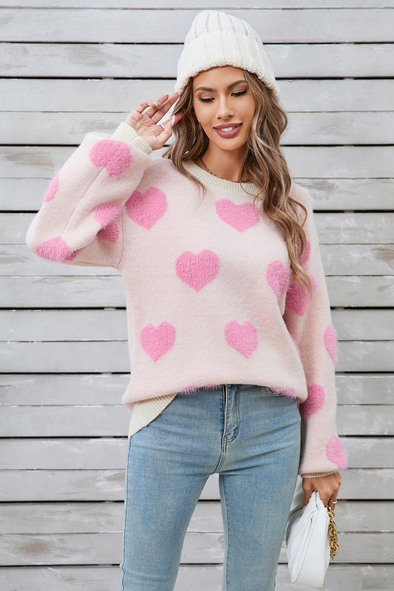 Hazel Blues® |  Angel Wings Heart Dropped Shoulder Long Sleeve Sweater