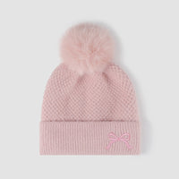 Hazel Blues® |  Thermal Bow Knit Hat with Pompom