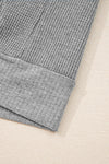 Hazel Blues® |  Gray Waffle Splicing Zip Up Front Button Hooded Jacket