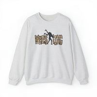 Hazel Blues® |  Wrestling Faux Chenille Sequin Patches Sweatshirt: Gold