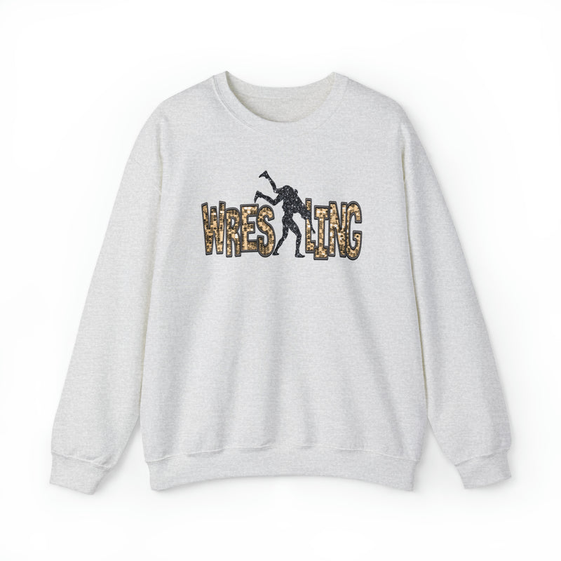 3Blues Designs |   Hazel Blues® |  Wrestling Faux Chenille Sequin Patches Sweatshirt: Gold