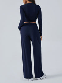 Hazel Blues® |  Devine Round Neck Long Sleeve Top and Pants Set