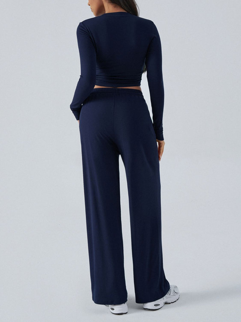 Hazel Blues® |  Devine Round Neck Long Sleeve Top and Pants Set