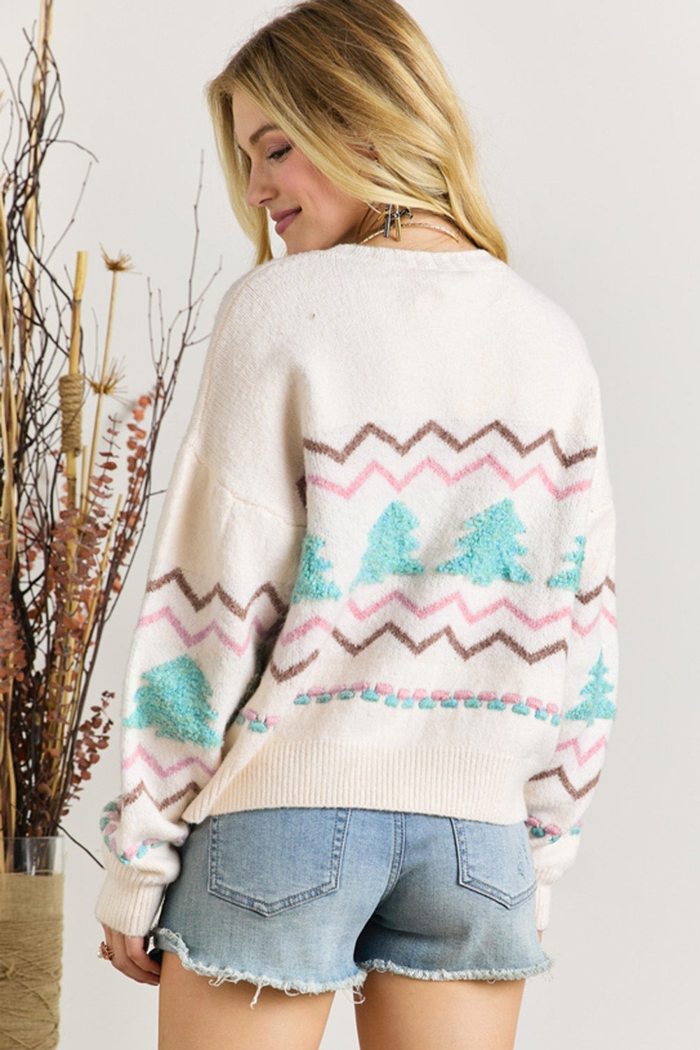 Tinsel & Trees Striped Sweater