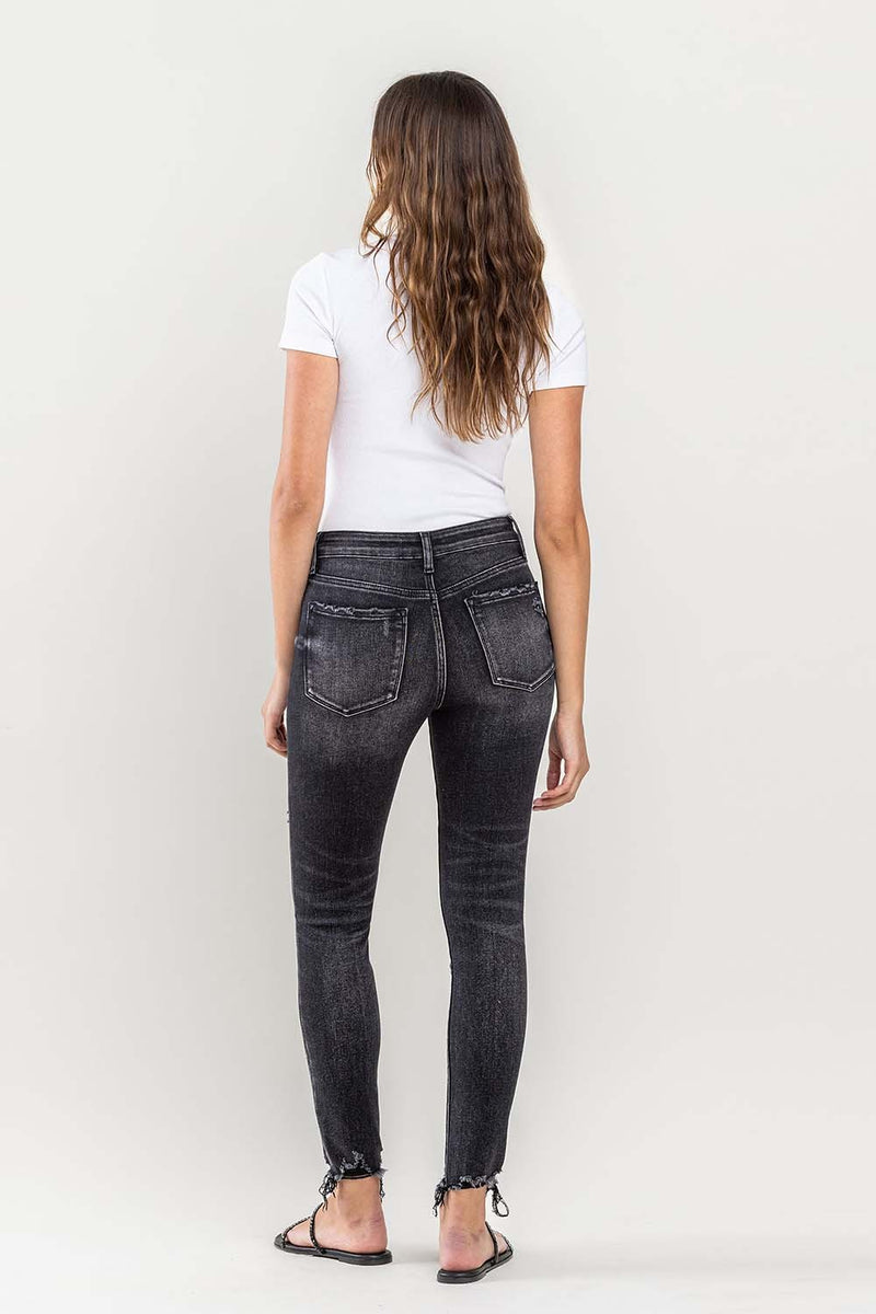 Hazel Blues® |  Lovervet Raw Hem Cropped Skinny Jeans