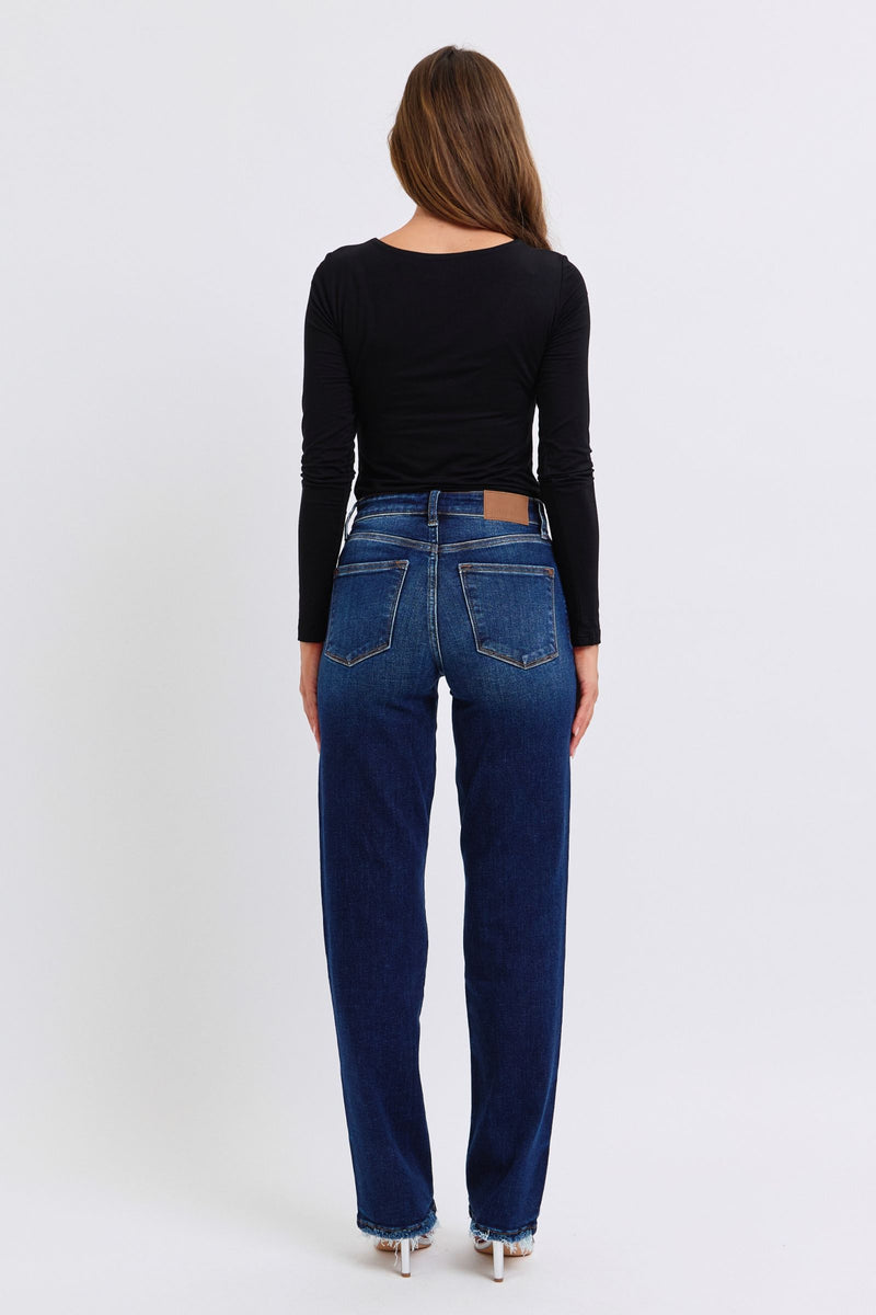 Hazel Blues® |  Judy Blue Raw Hem Straight Leg Jeans