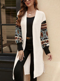 Hazel Blues® |  Slit Open Front Long Sleeve Longline Cardigan