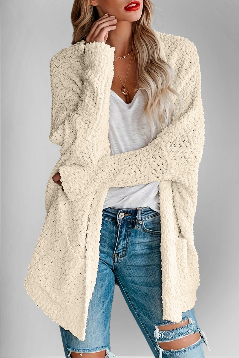 Hazel Blues® |  Double Take Pocketed Open Front Long Sleeve Cardigan