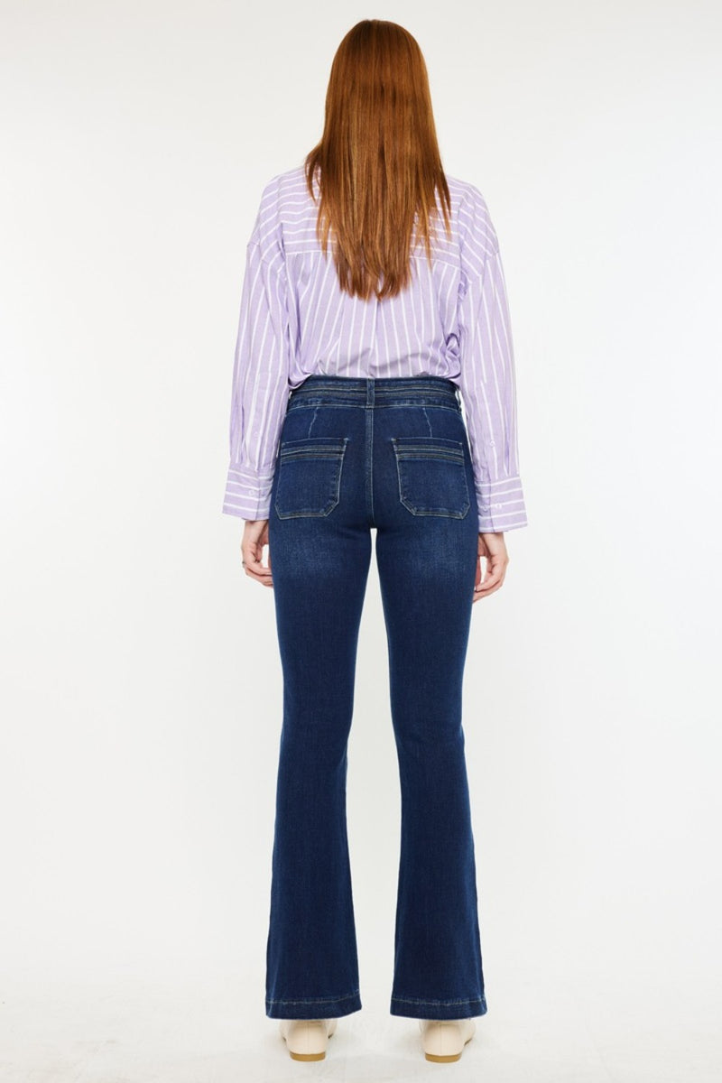 Hazel Blues® |  Kancan High Rise Double Waistband Flare Jeans