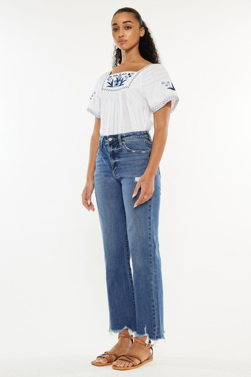 Hazel Blues® |  Kancan High Rise Slim Wide Leg Jeans