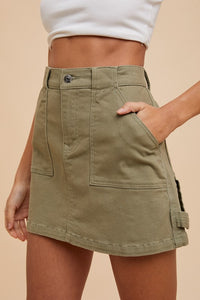 Hazel Blues® |  Annie Wear Cargo Denim Mini Skirt