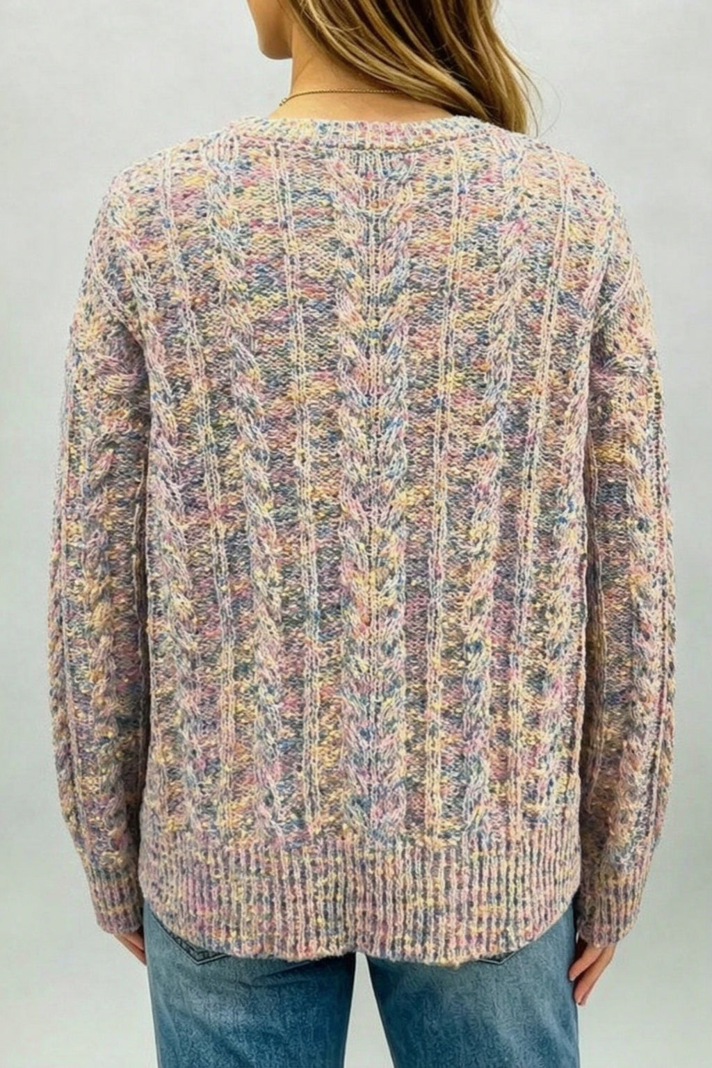 Daisy Jean Multicolor Cable Knit Confetti Sweater