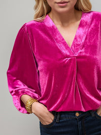 Hazel Blues® |  V-Neck Three-Quarter Sleeve Blouse