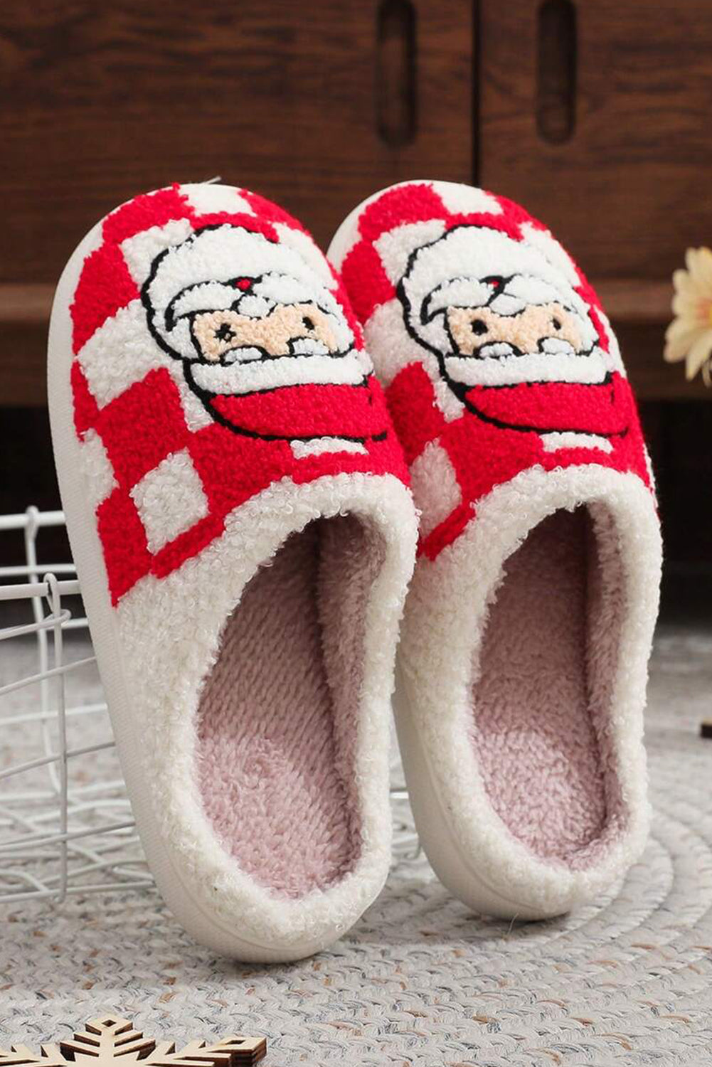 Santa Baby Checkered Slippers