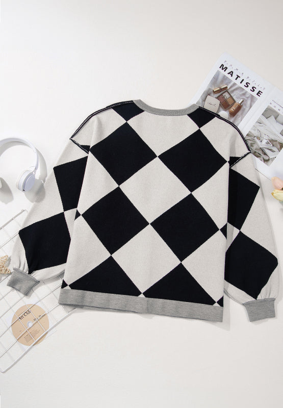 Hazel Blues® |  Color Block Button Down Long Sleeve Cardigan