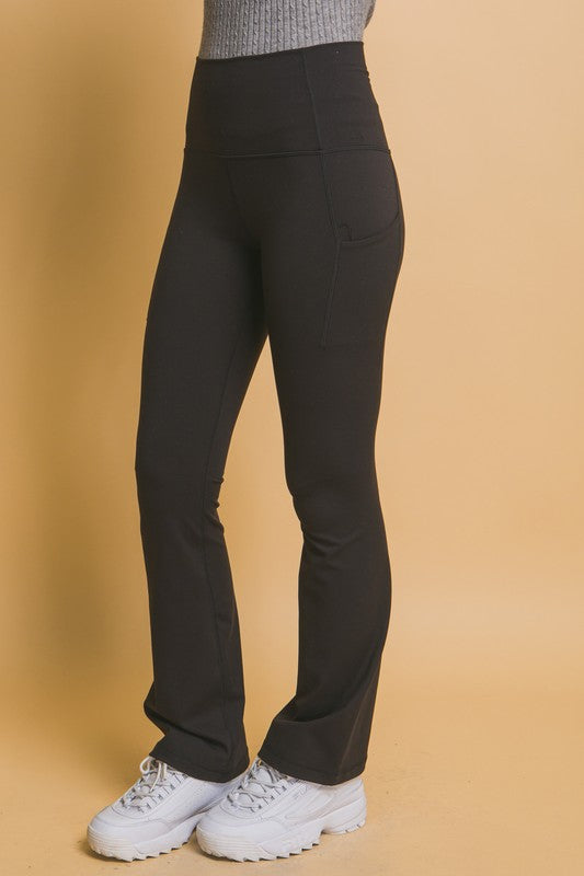 Hazel Blues® |  Love Tree High Waist Flare Active Leggings with Side Pockets