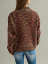 Hazel Blues® |  Heathered Turtleneck Dropped Shoulder Sweater