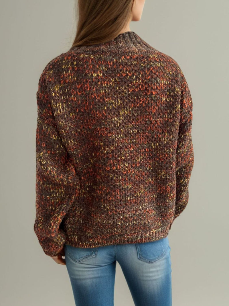 Hazel Blues® |  Heathered Turtleneck Dropped Shoulder Sweater