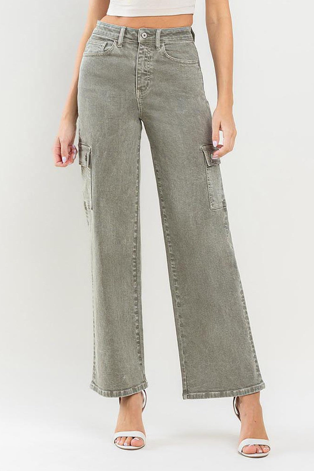 Hazel Blues® |  Vervet by Flying Monkey 90's Super High Rise Cargo Jeans