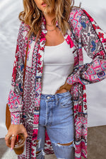 Hazel Blues® |  Printed Button Up Long Sleeve Cardigan