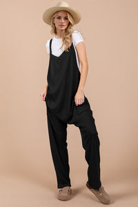 Hazel Blues® |  OH V-Neck Wide Strap Overalls with Pockets