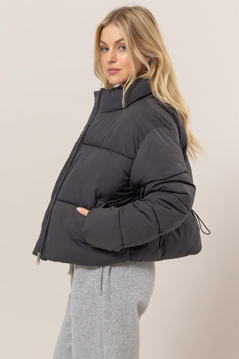 Hazel Blues® |  HYFVE Quilted Back Drawstring Puffer Jacket