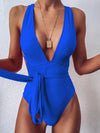 Hazel Blues® |  Tied Crisscross Wide Strap One-Piece Swimwear
