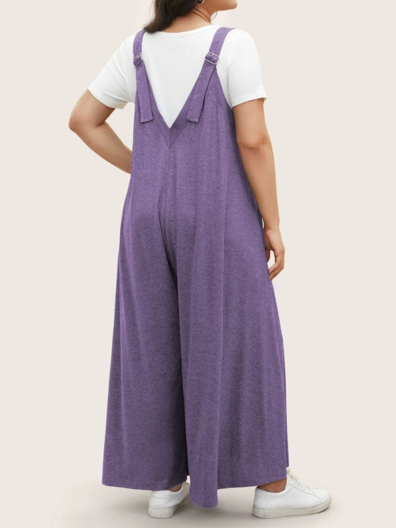 Hazel Blues® |  Pocketed Wide Leg Overalls