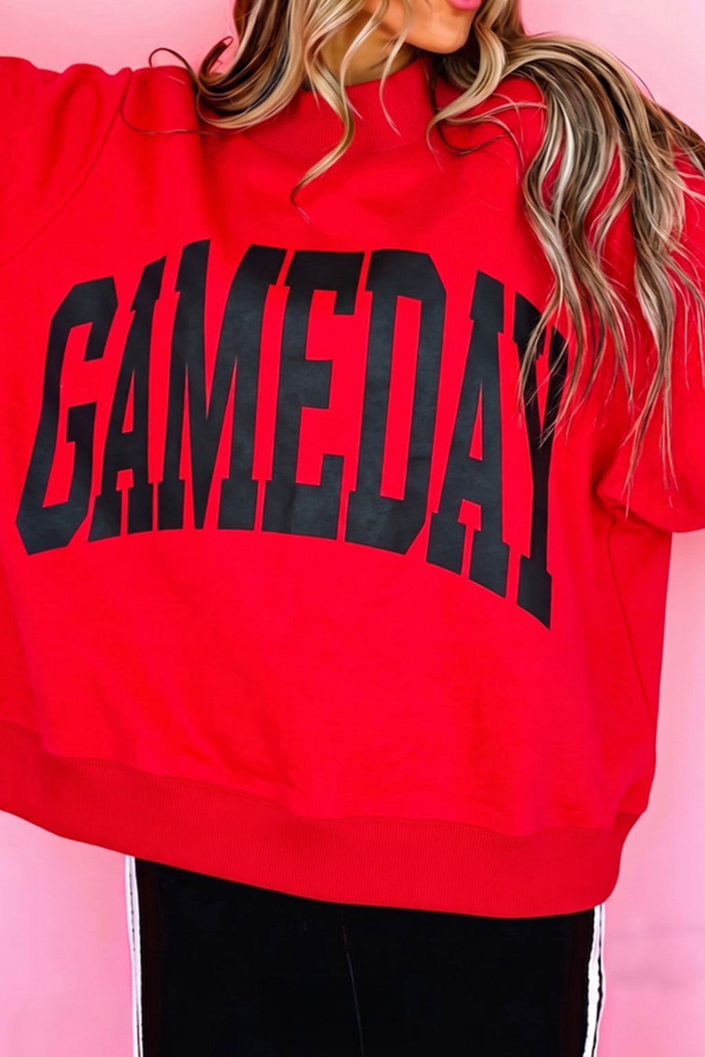 Blaire Taylor Red Checkered Sweatshirt