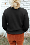 Hazel Blues® |  Black Western Pattern Print Round Neck Pullover Sweatshirt