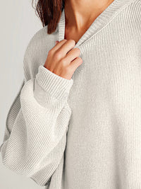 Hazel Blues® |  Double Take Side Slit Round Neck Long Sleeve Sweater