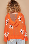 Hazel Blues® |  POL Floral Pattern Hooded High-Low Sweater