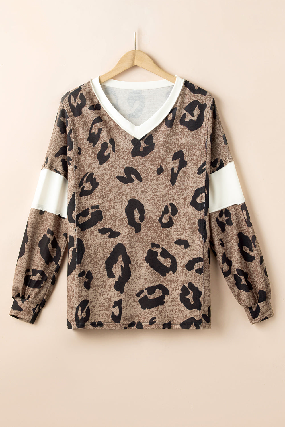 Hazel Blues® |  Leopard V-Neck Long Sleeve Blouse