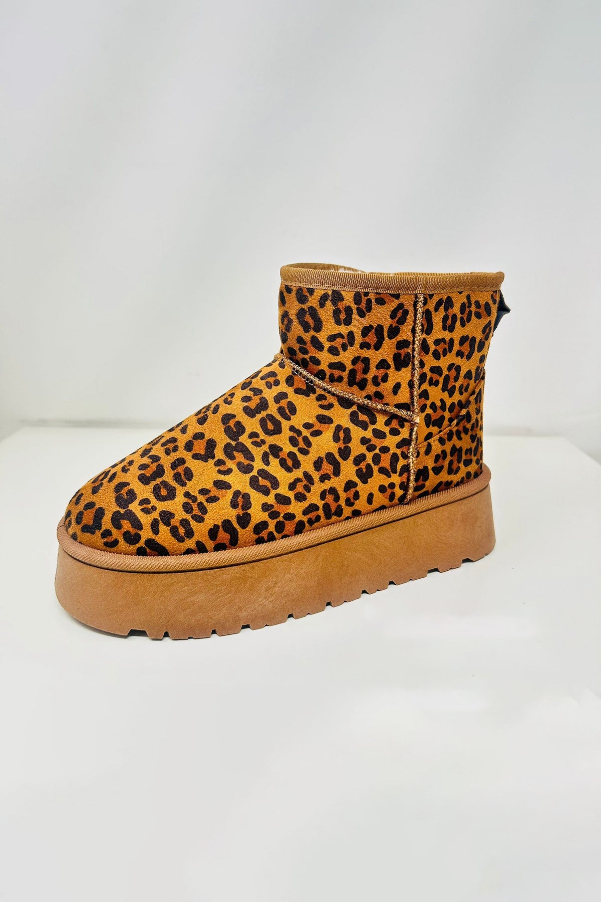 Hazel Blues® |  WILD DIVA Thermal Furry Leopard Platform Booties