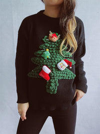 Hazel Blues® |  Christmas Tree Round Neck Long Sleeve Sweater