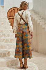 Hazel Blues® |  Floral Crisscross Strap Wide Leg Overalls