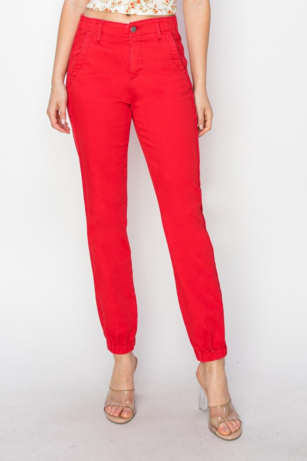 Hazel Blues® |  RISEN High Waisted Jogger Jeans