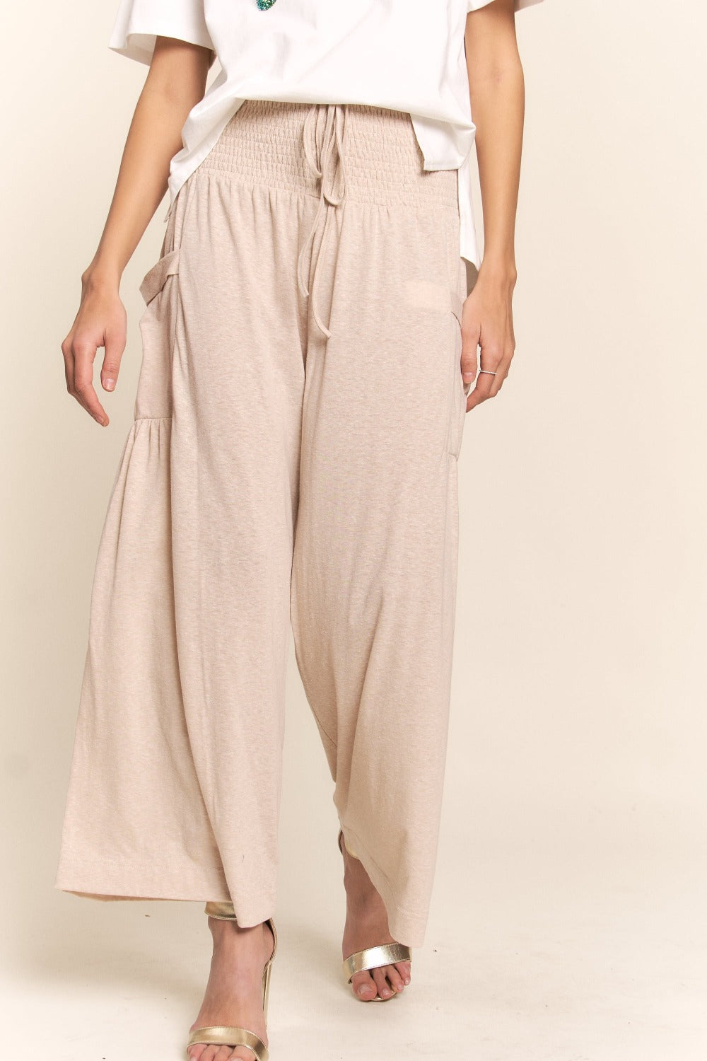 Hazel Blues® |  J.NNA Smocked Waist Boho Wide Leg Pants with Pockets