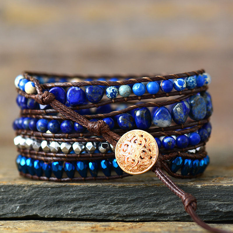 Hazel Blues® |  Alloy Bead Braided Bracelet