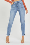 Hazel Blues® |  RISEN High Rise Frayed Hem Skinny Jeans