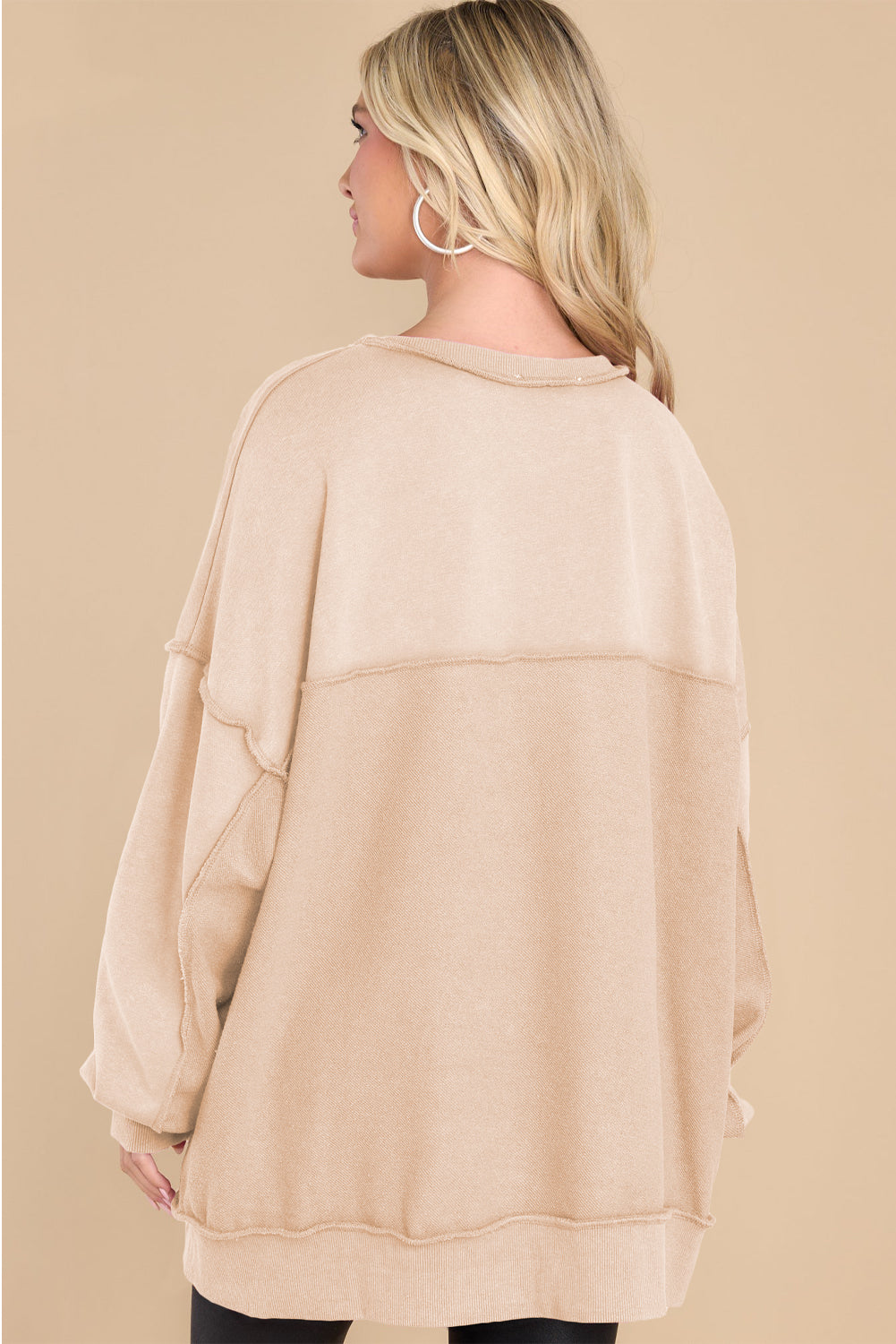 Hazel Blues® |  Exposed Seam Long Sleeve Sweatshirt