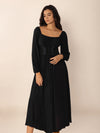 Hazel Blues® |  Lace-Up Square Neck Long Sleeve Midi Dress