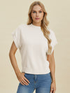 Hazel Blues® |  Double Take Mock Neck Short Sleeve Sweater
