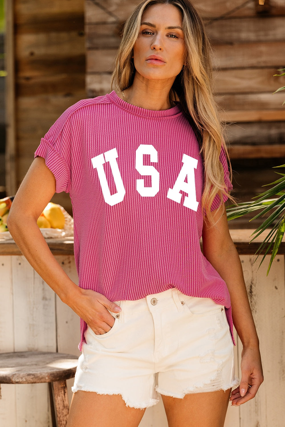 Hazel Blues® |  USA Round Neck Short Sleeve T-Shirt