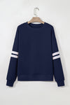 Hazel Blues® |  Evergreen Varsity Striped Detail Drop Shoulder Oversized Sweatshirt