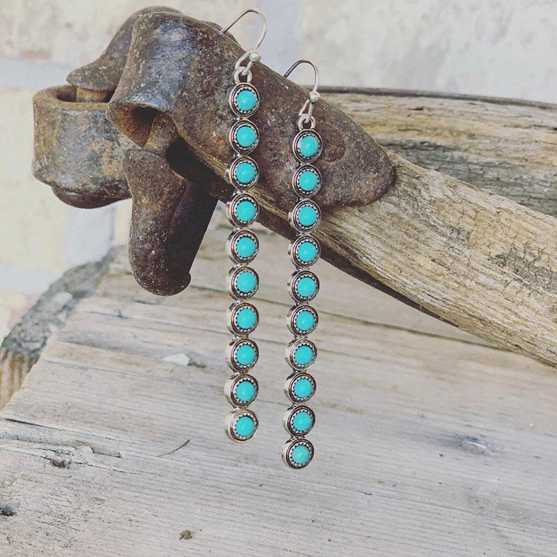 Hazel Blues® |  Artificial Turquoise Alloy Bar Earrings