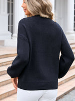 Hazel Blues® |  Bow Graphic Round Neck Long Sleeve Sweater