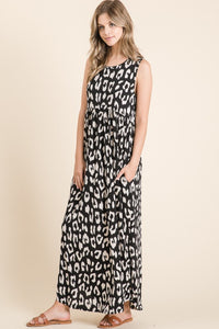 Hazel Blues® |  BOMBOM Leopard Maxi Dress with Pockets